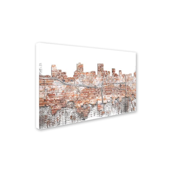 Marlene Watson 'Anchorage Alaska Skyline Brick' Canvas Art,12x19